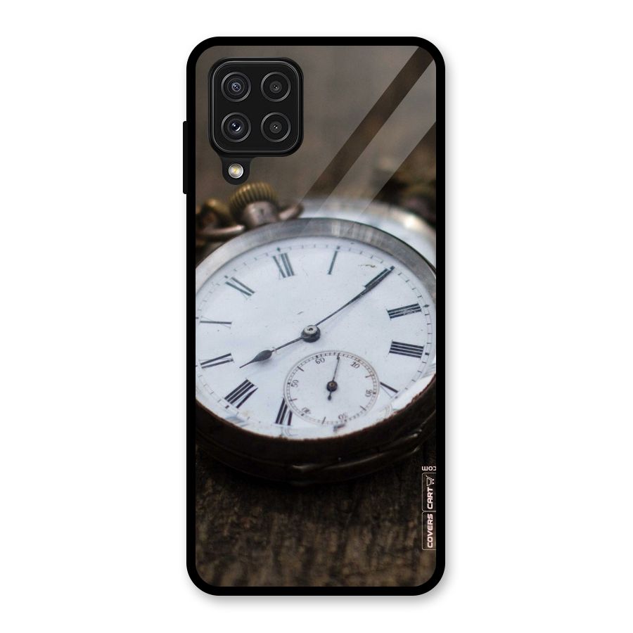 Vintage Clock Glass Back Case for Galaxy A22 4G