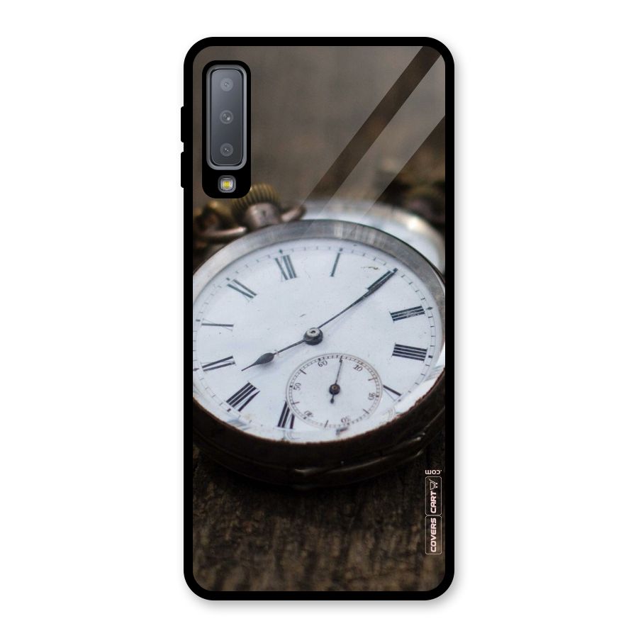 Vintage Clock Glass Back Case for Galaxy A7 (2018)