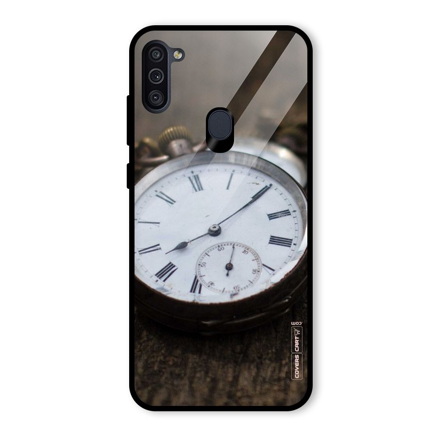 Vintage Clock Glass Back Case for Galaxy M11