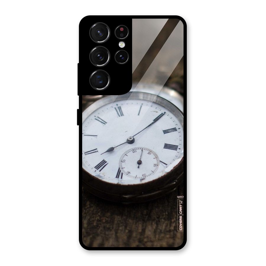 Vintage Clock Glass Back Case for Galaxy S21 Ultra 5G