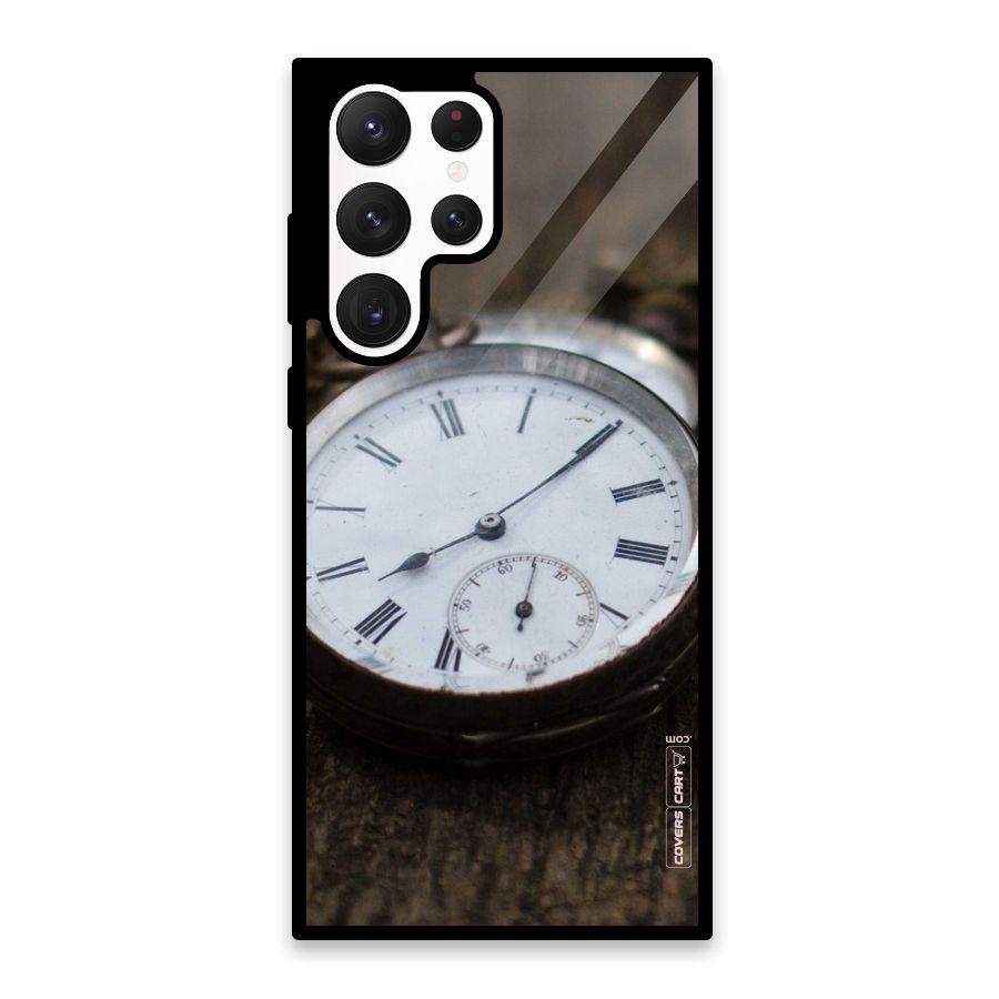 Vintage Clock Glass Back Case for Galaxy S22 Ultra 5G