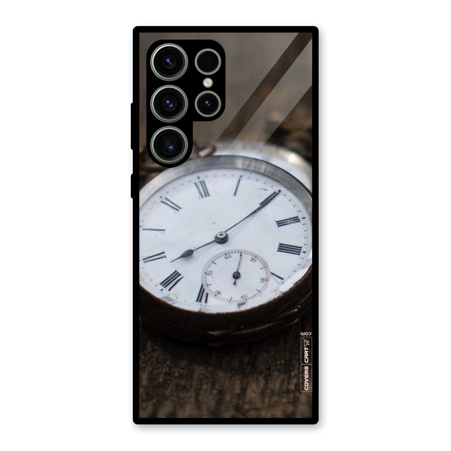 Vintage Clock Glass Back Case for Galaxy S23 Ultra