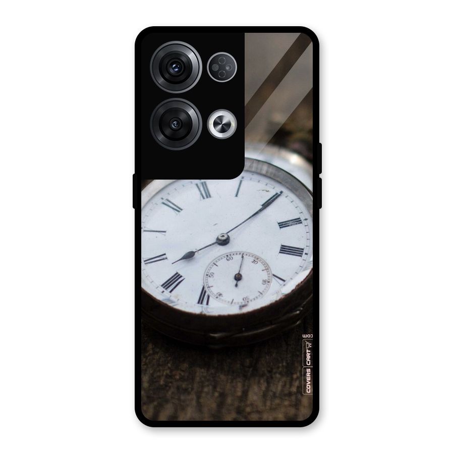 Vintage Clock Glass Back Case for Oppo Reno8 Pro 5G