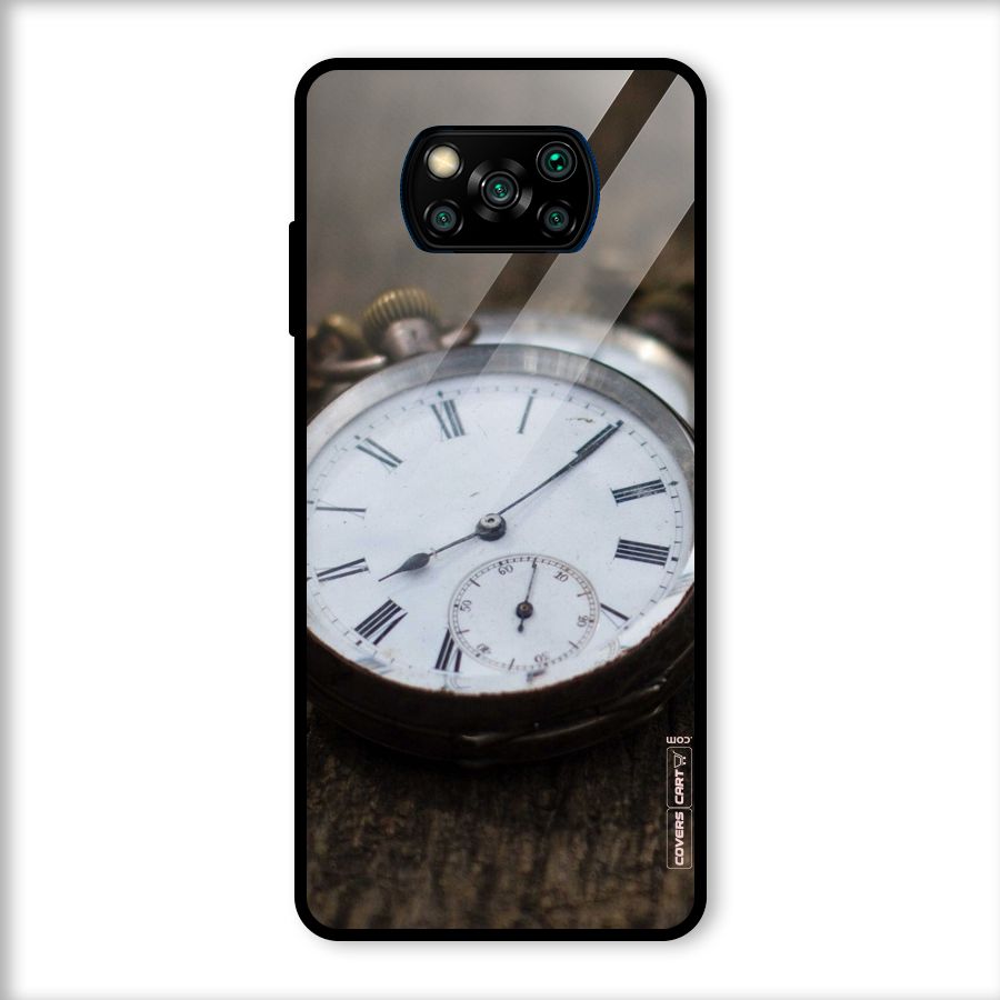 Vintage Clock Glass Back Case for Poco X3