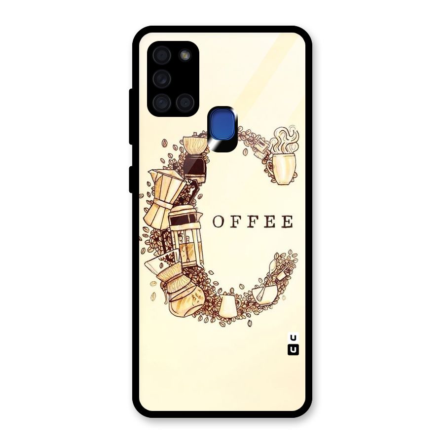 Vintage Coffee Glass Back Case for Galaxy A21s