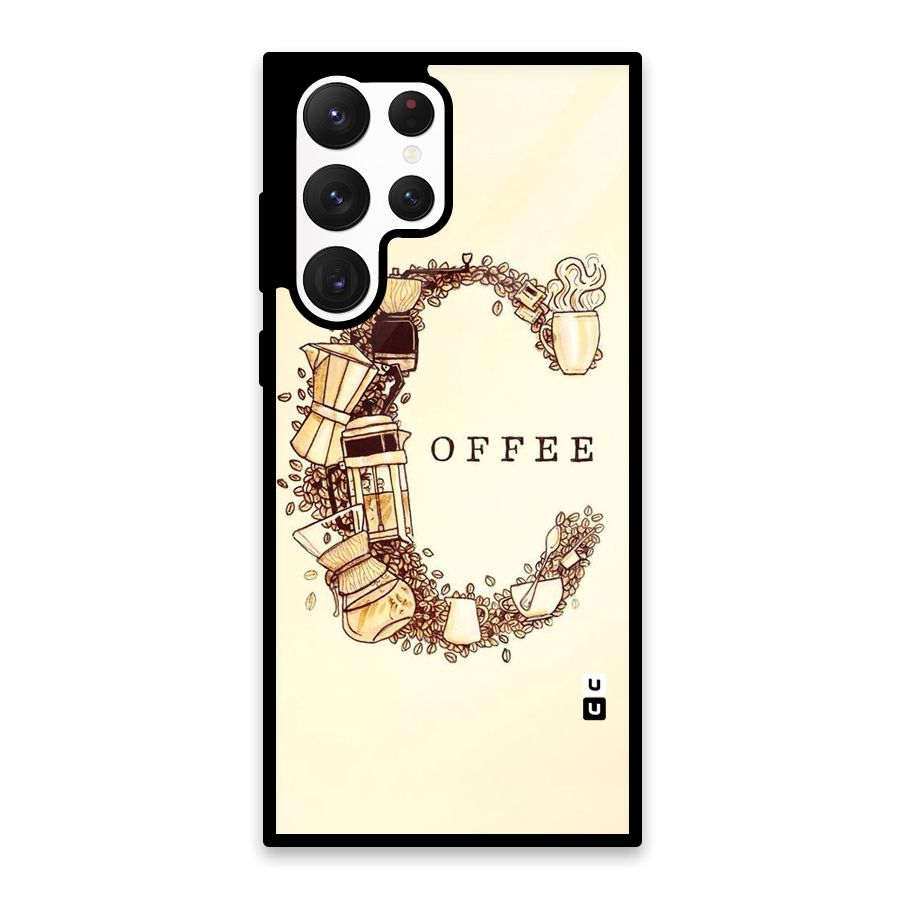 Vintage Coffee Glass Back Case for Galaxy S22 Ultra 5G