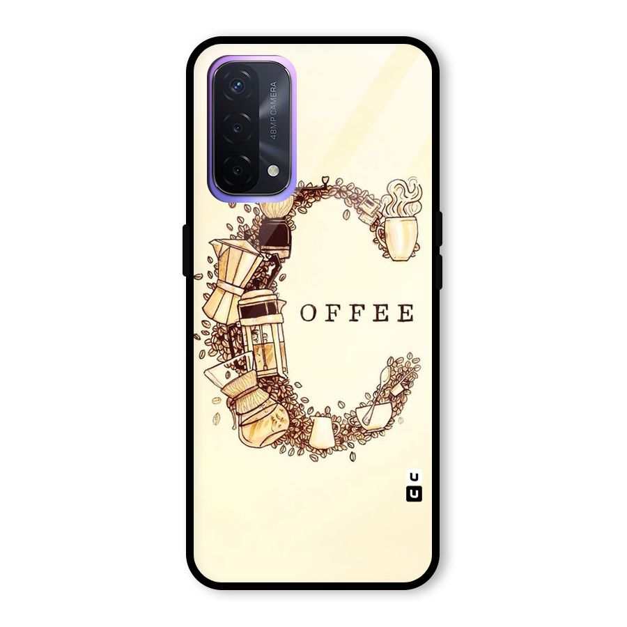 Vintage Coffee Glass Back Case for Oppo A74 5G