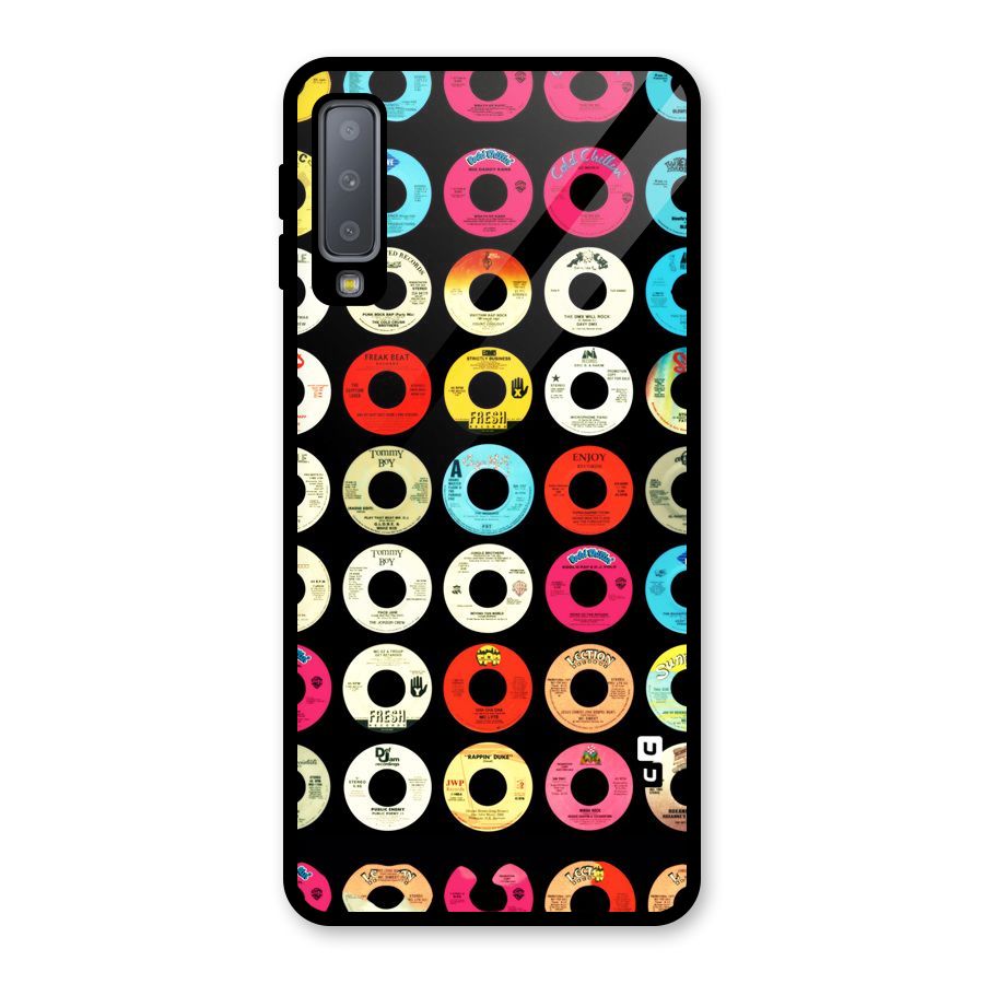 Vintage Collection CDs Glass Back Case for Galaxy A7 (2018)