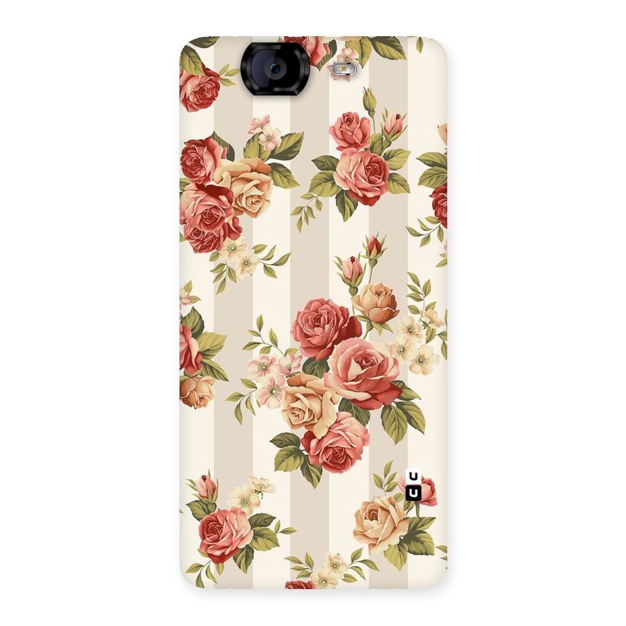 Vintage Color Flowers Back Case for Canvas Knight A350