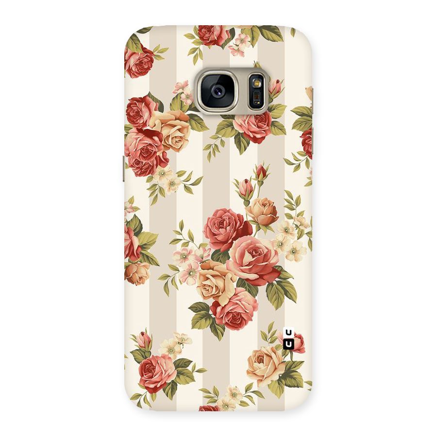 Vintage Color Flowers Back Case for Galaxy S7