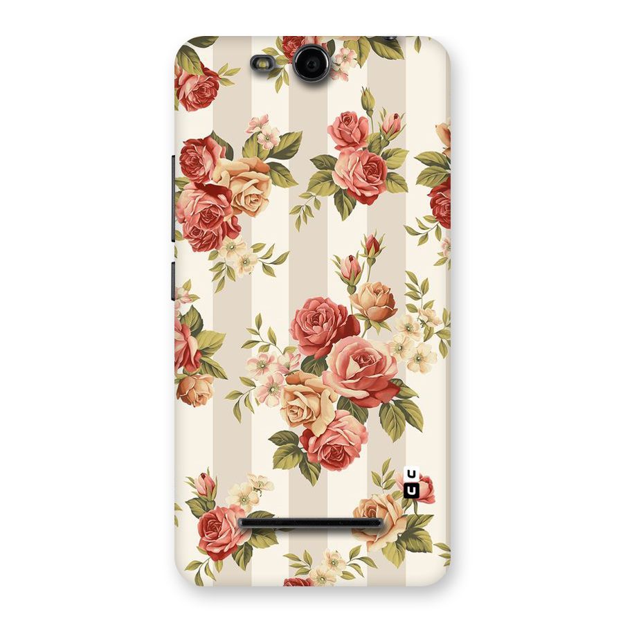 Vintage Color Flowers Back Case for Micromax Canvas Juice 3 Q392