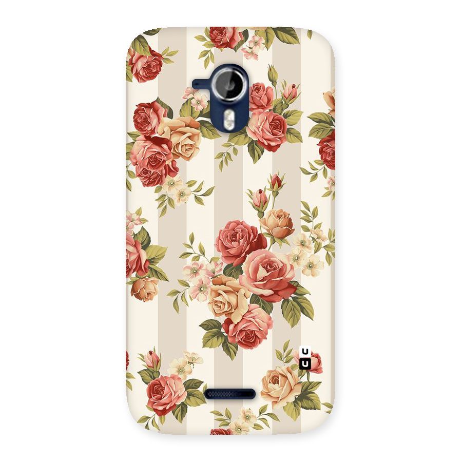Vintage Color Flowers Back Case for Micromax Canvas Magnus A117