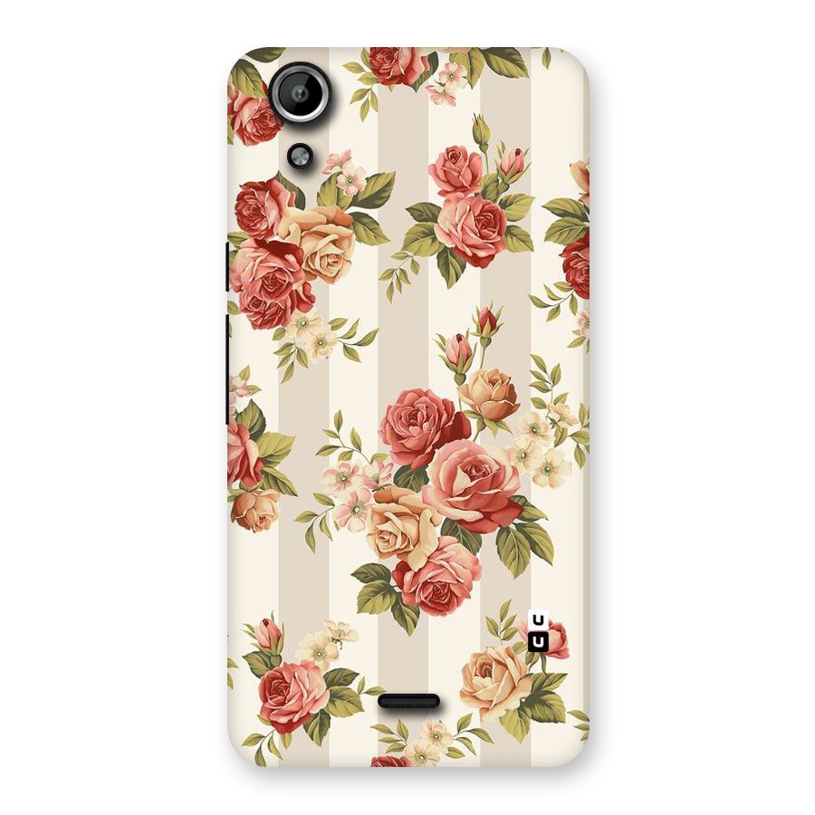 Vintage Color Flowers Back Case for Micromax Canvas Selfie Lens Q345