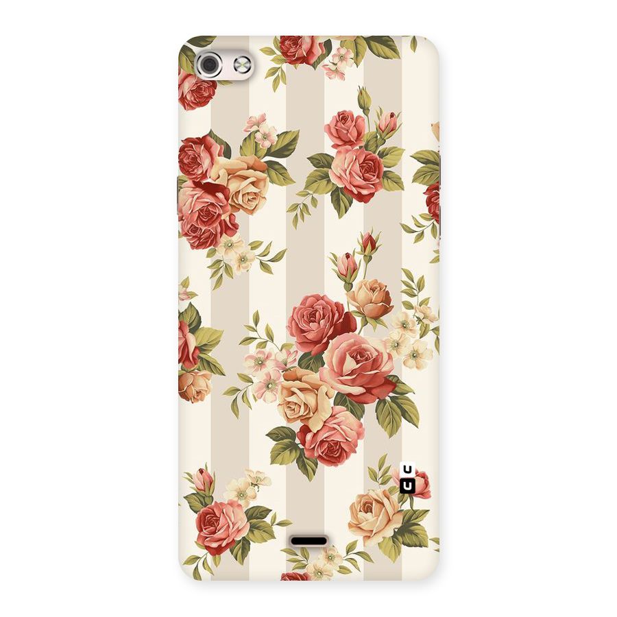 Vintage Color Flowers Back Case for Micromax Canvas Silver 5