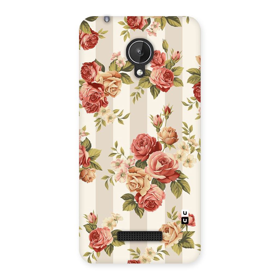 Vintage Color Flowers Back Case for Micromax Canvas Spark Q380