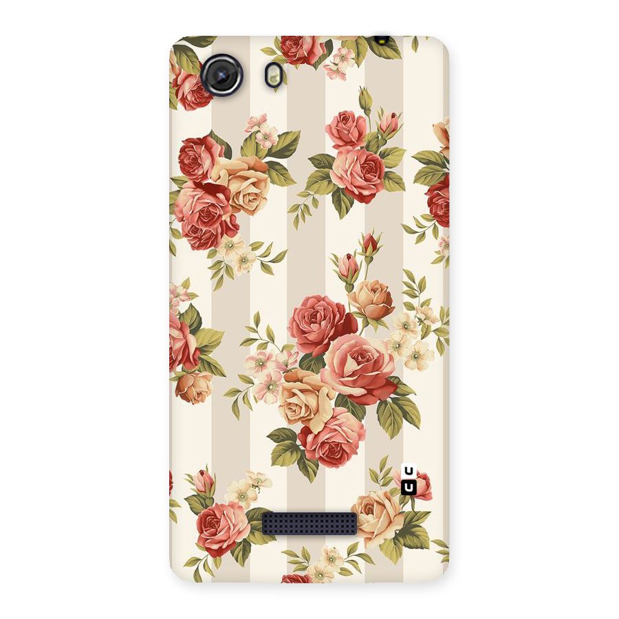 Vintage Color Flowers Back Case for Micromax Unite 3