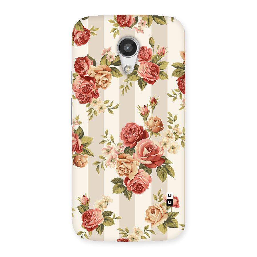 Vintage Color Flowers Back Case for Moto G 2nd Gen