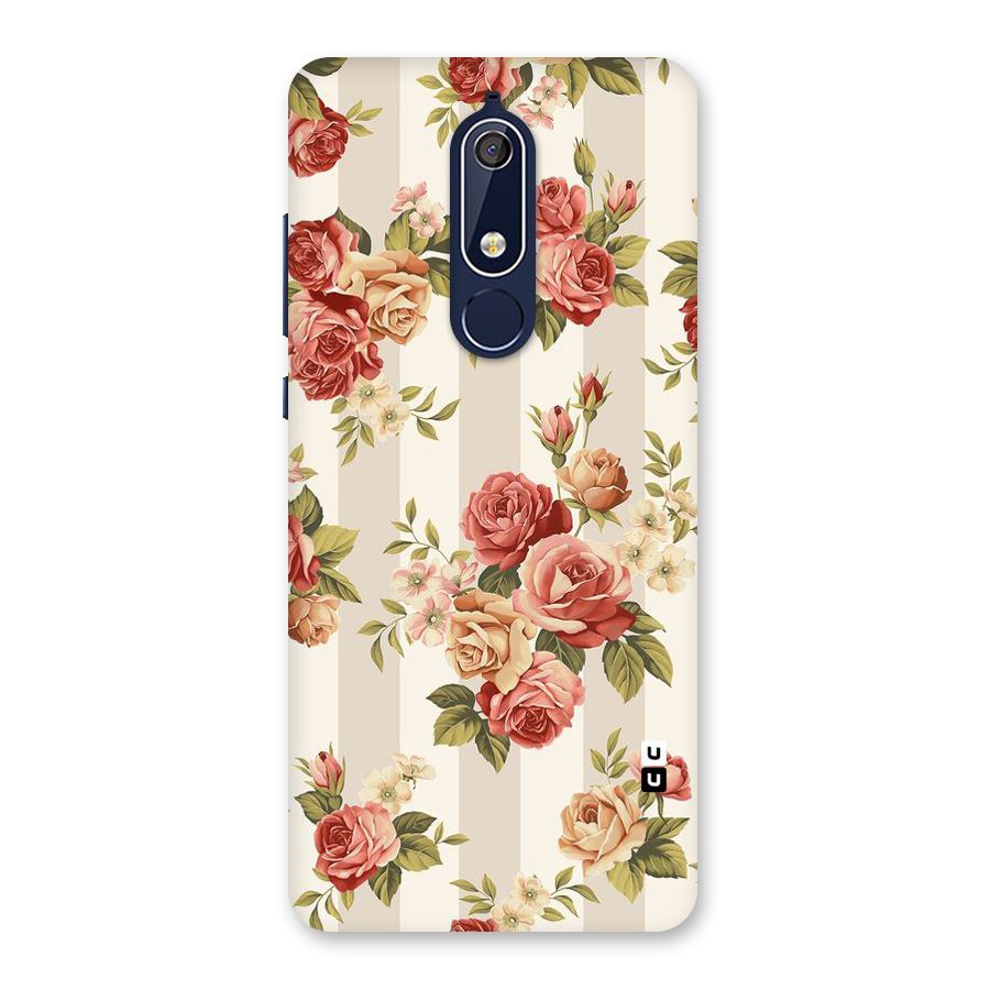 Vintage Color Flowers Back Case for Nokia 5.1