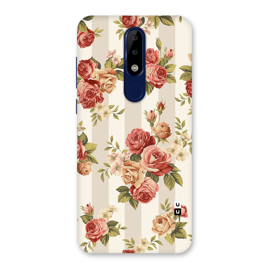 Vintage Color Flowers Back Case for Nokia 5.1 Plus