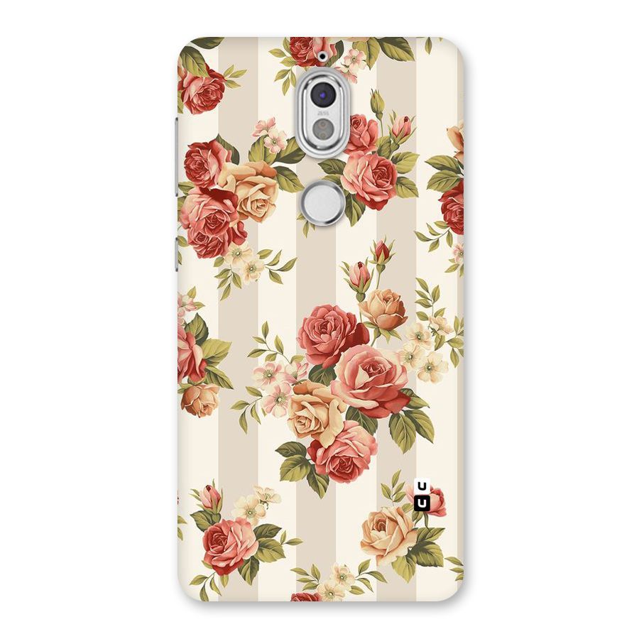 Vintage Color Flowers Back Case for Nokia 7