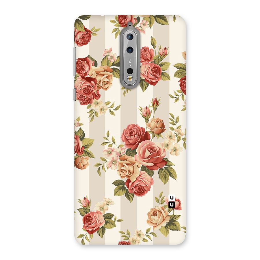 Vintage Color Flowers Back Case for Nokia 8