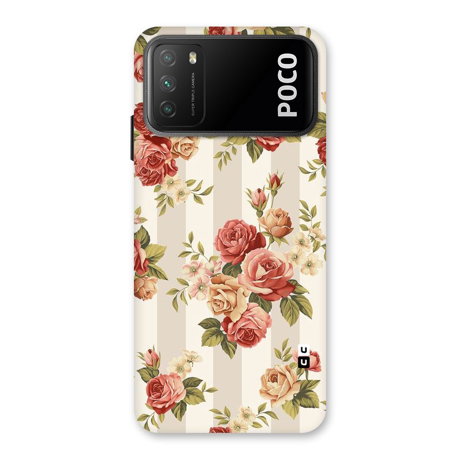 Vintage Color Flowers Back Case for Poco M3