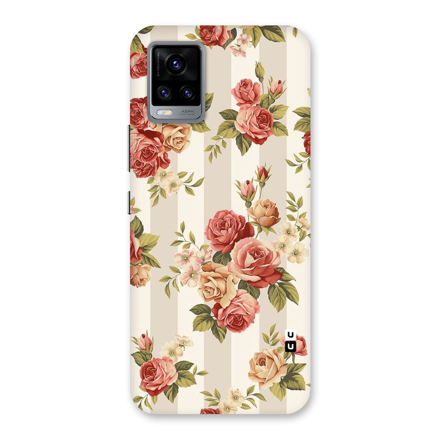 Vintage Color Flowers Back Case for Vivo V20