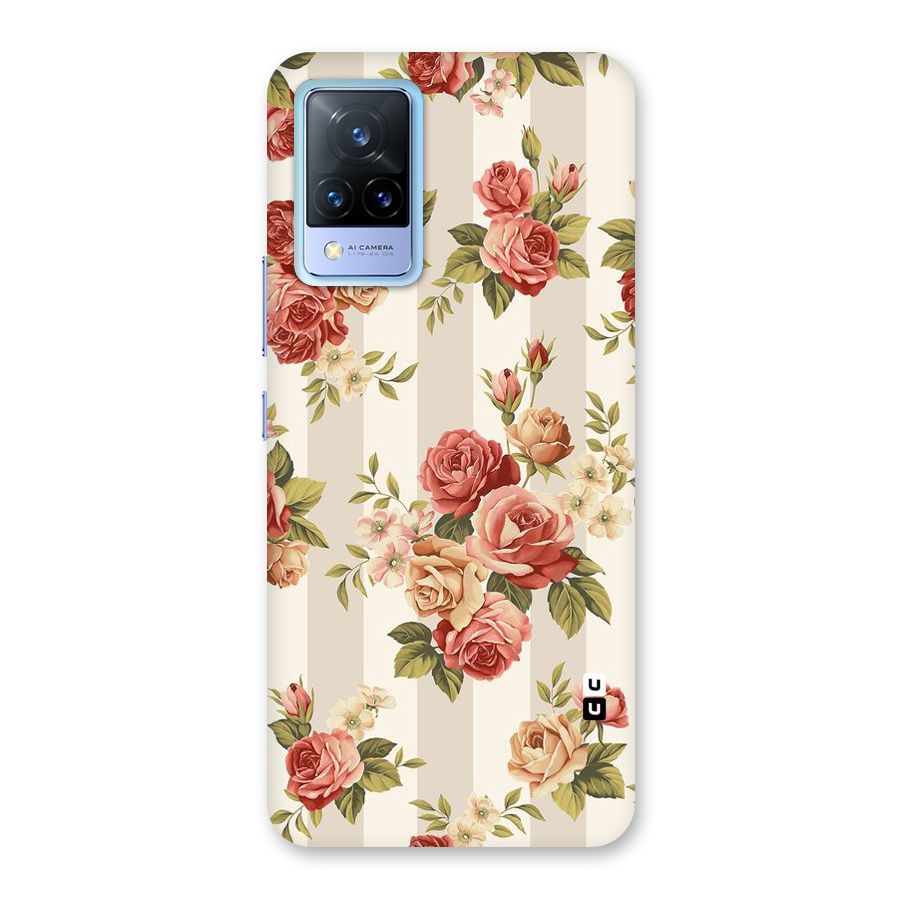 Vintage Color Flowers Back Case for Vivo V21 5G