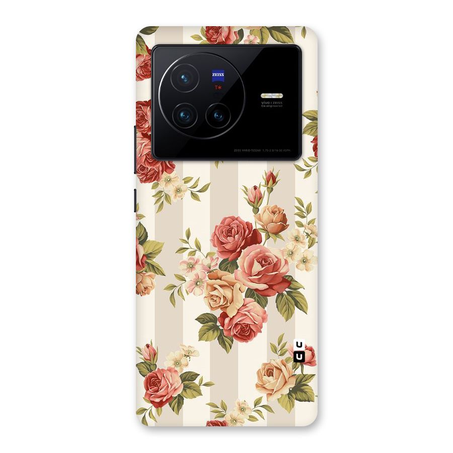 Vintage Color Flowers Back Case for Vivo X80