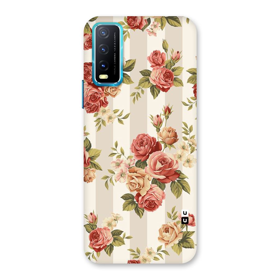 Vintage Color Flowers Back Case for Vivo Y20A