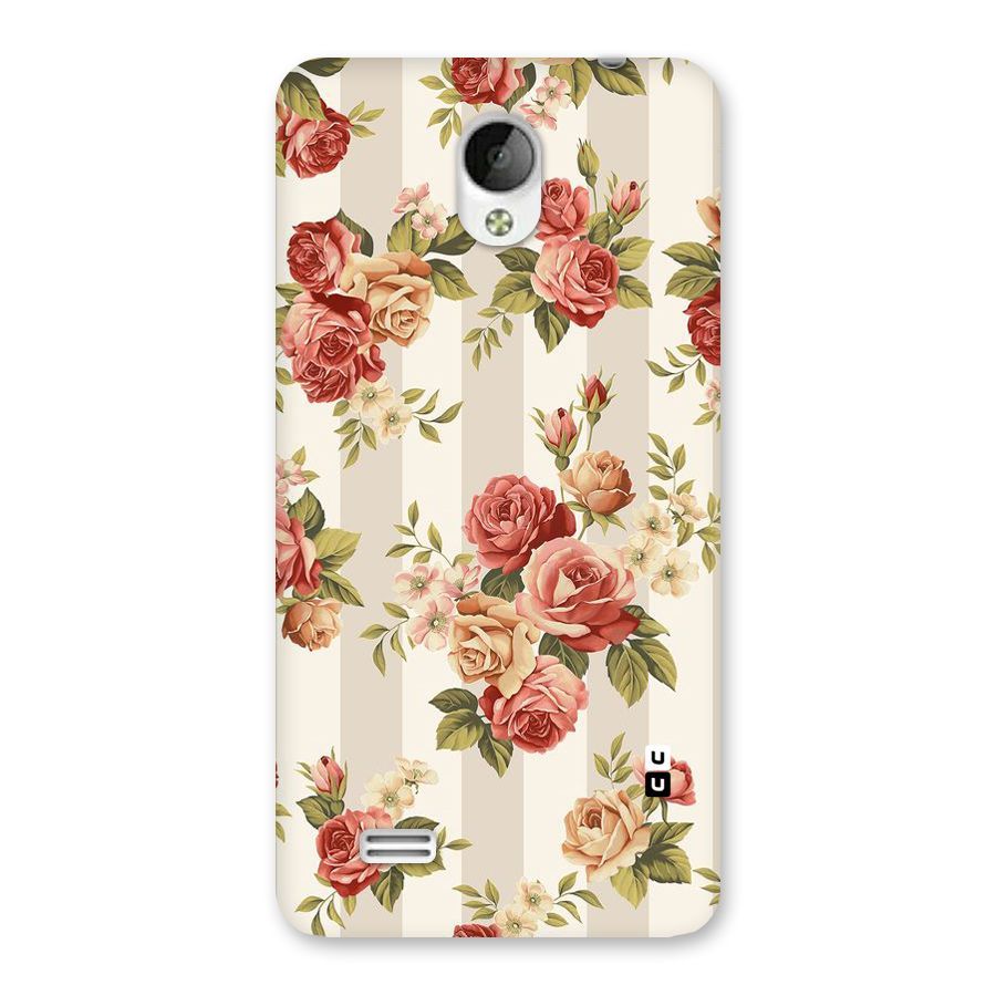 Vintage Color Flowers Back Case for Vivo Y21