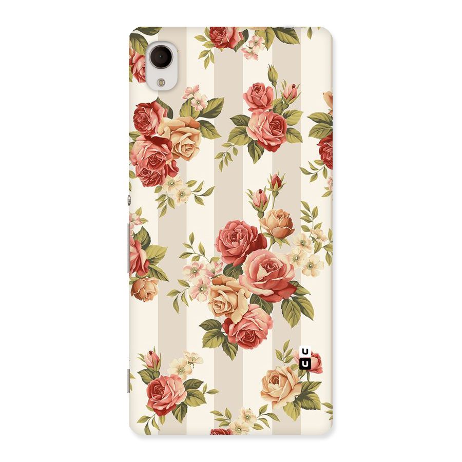 Vintage Color Flowers Back Case for Xperia M4 Aqua