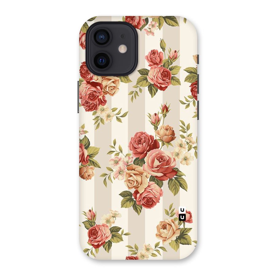 Vintage Color Flowers Back Case for iPhone 12