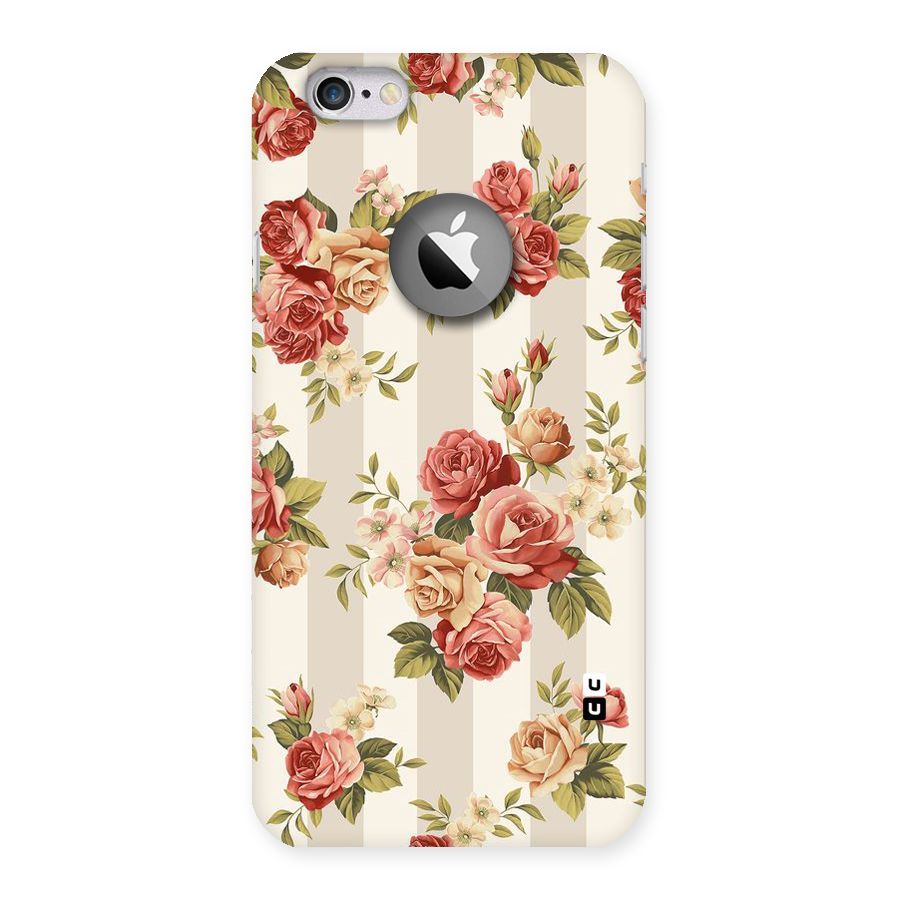 Vintage Color Flowers Back Case for iPhone 6 Logo Cut