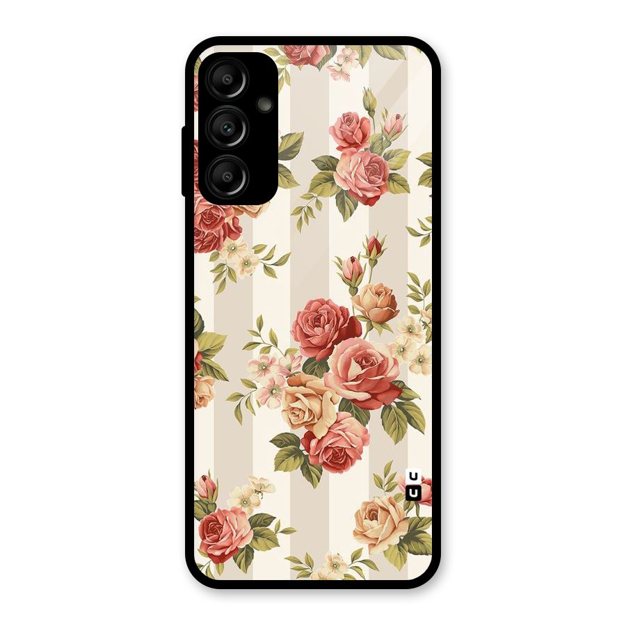 Vintage Color Flowers Glass Back Case for Galaxy A14 5G