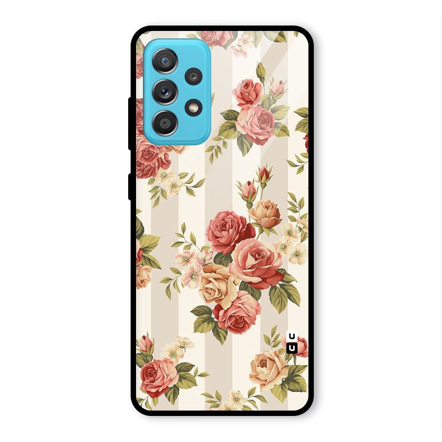 Vintage Color Flowers Glass Back Case for Galaxy A52s 5G