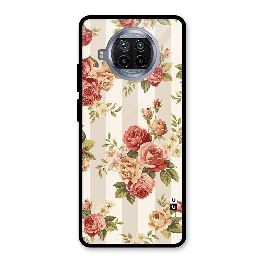 Vintage Color Flowers Glass Back Case for Mi 10i