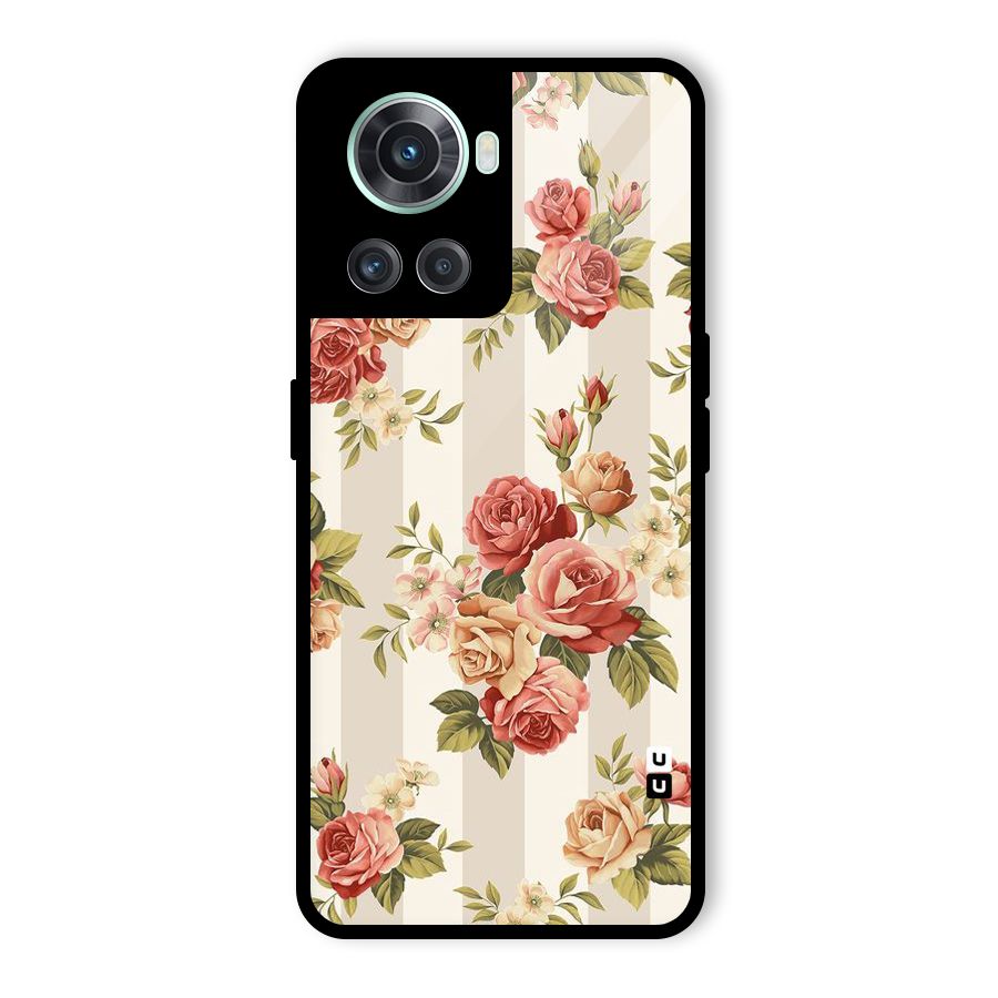 Vintage Color Flowers Glass Back Case for OnePlus 10R