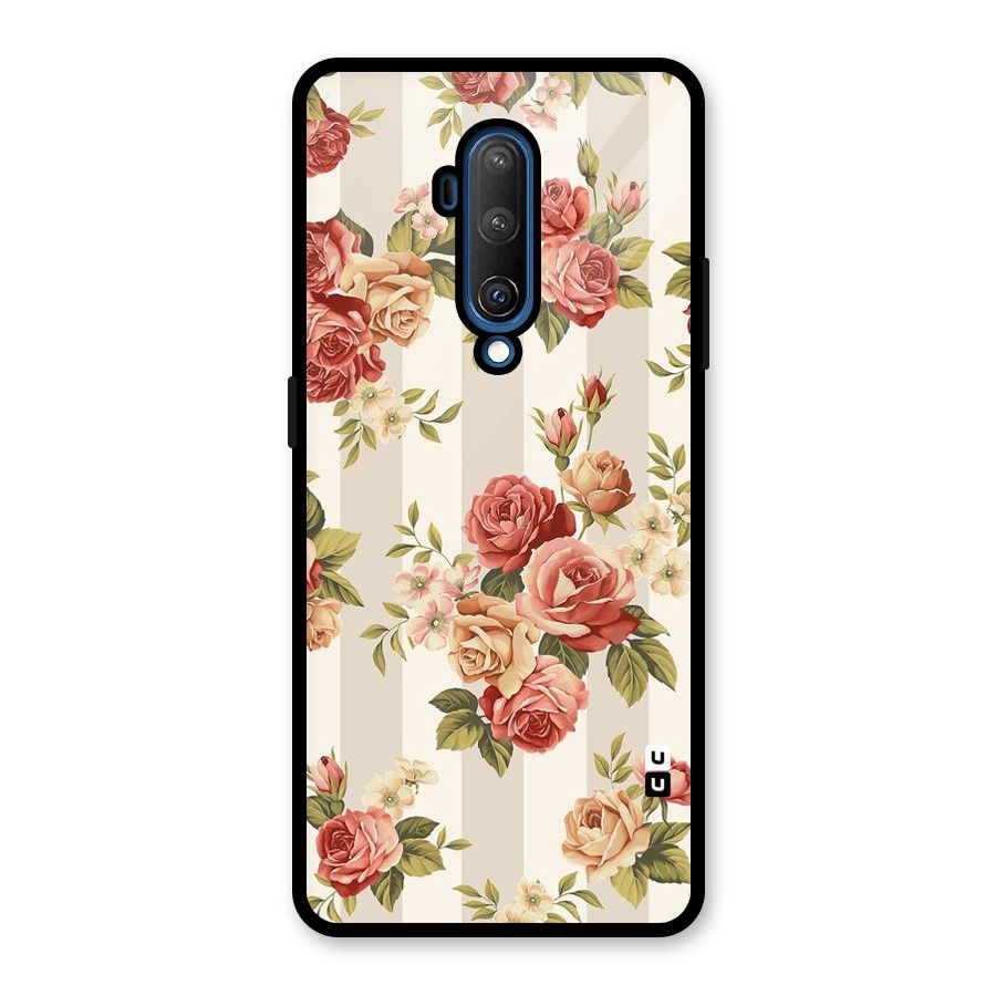 Vintage Color Flowers Glass Back Case for OnePlus 7T Pro