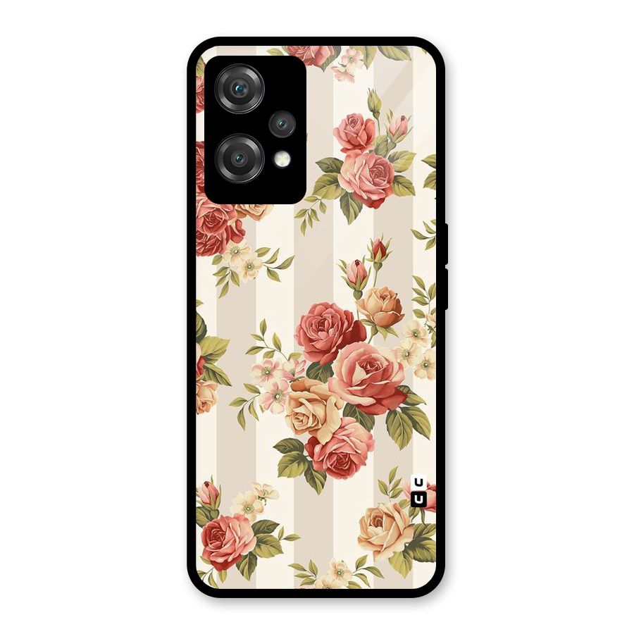 Vintage Color Flowers Glass Back Case for OnePlus Nord CE 2 Lite 5G