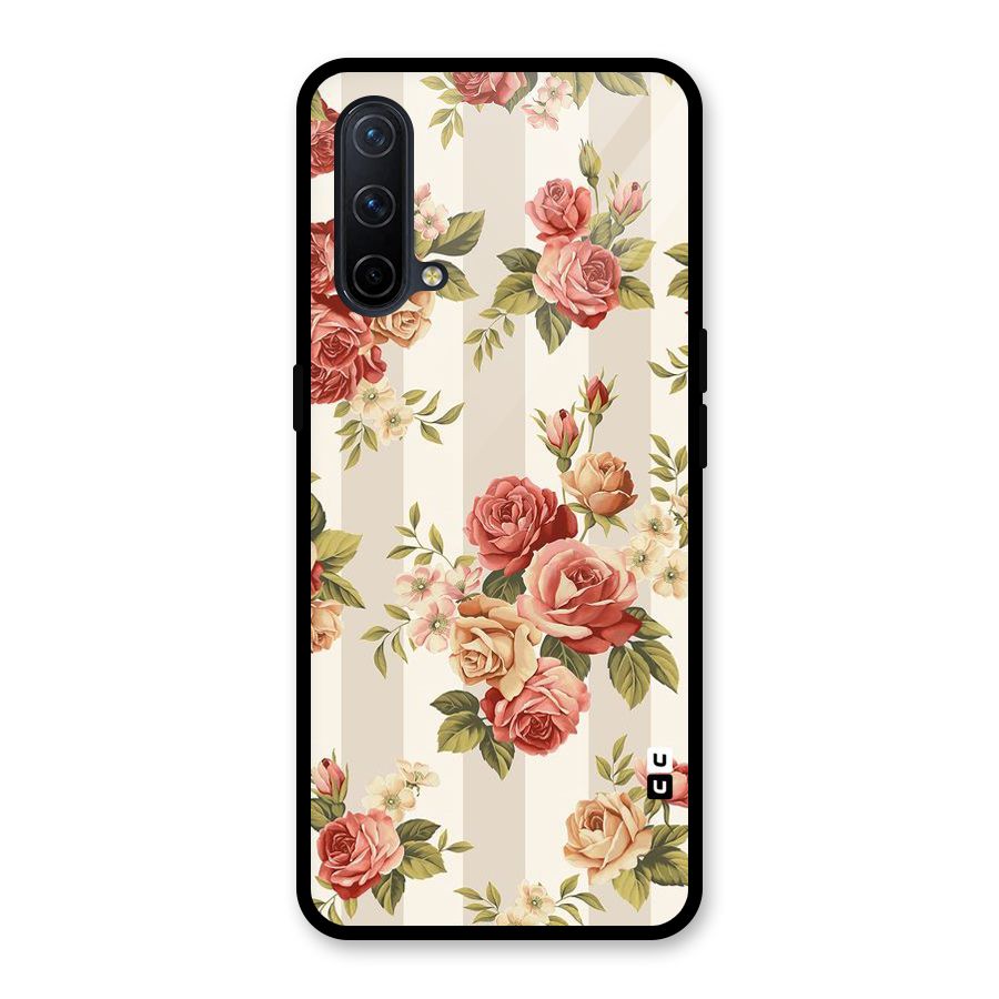 Vintage Color Flowers Glass Back Case for OnePlus Nord CE 5G