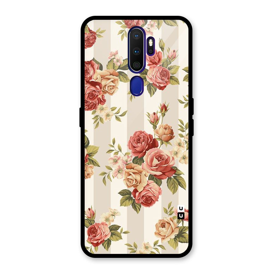 Vintage Color Flowers Glass Back Case for Oppo A9 (2020)