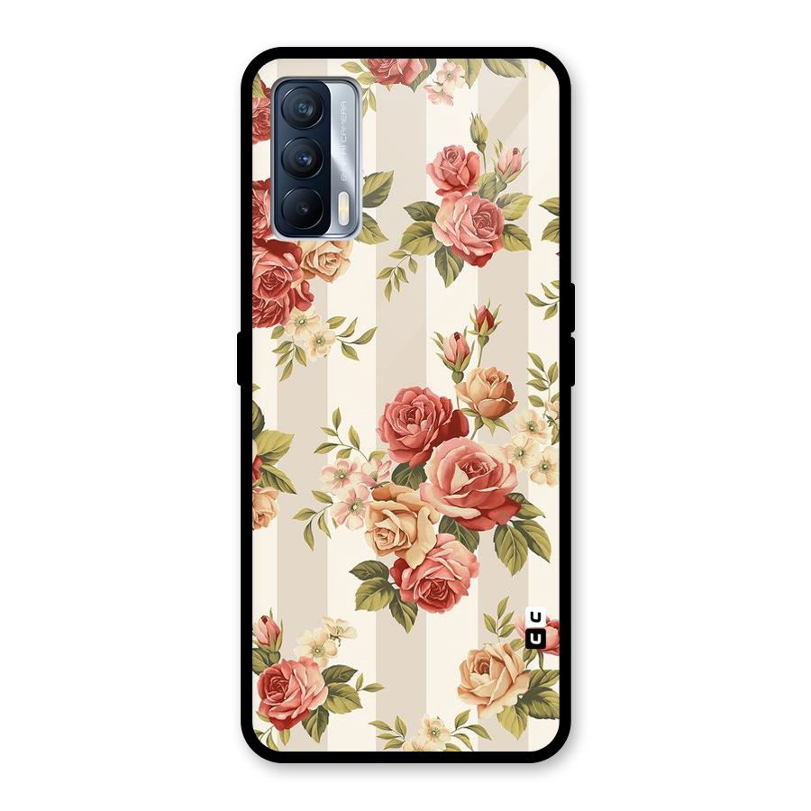 Vintage Color Flowers Glass Back Case for Realme X7