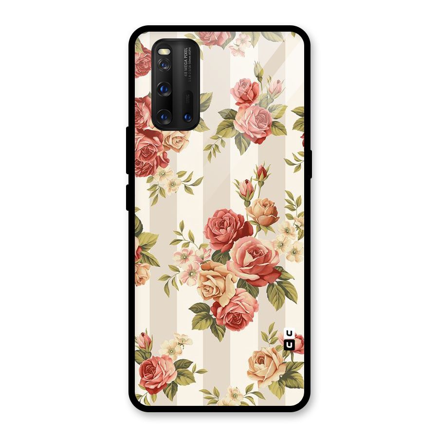 Vintage Color Flowers Glass Back Case for Vivo iQOO 3