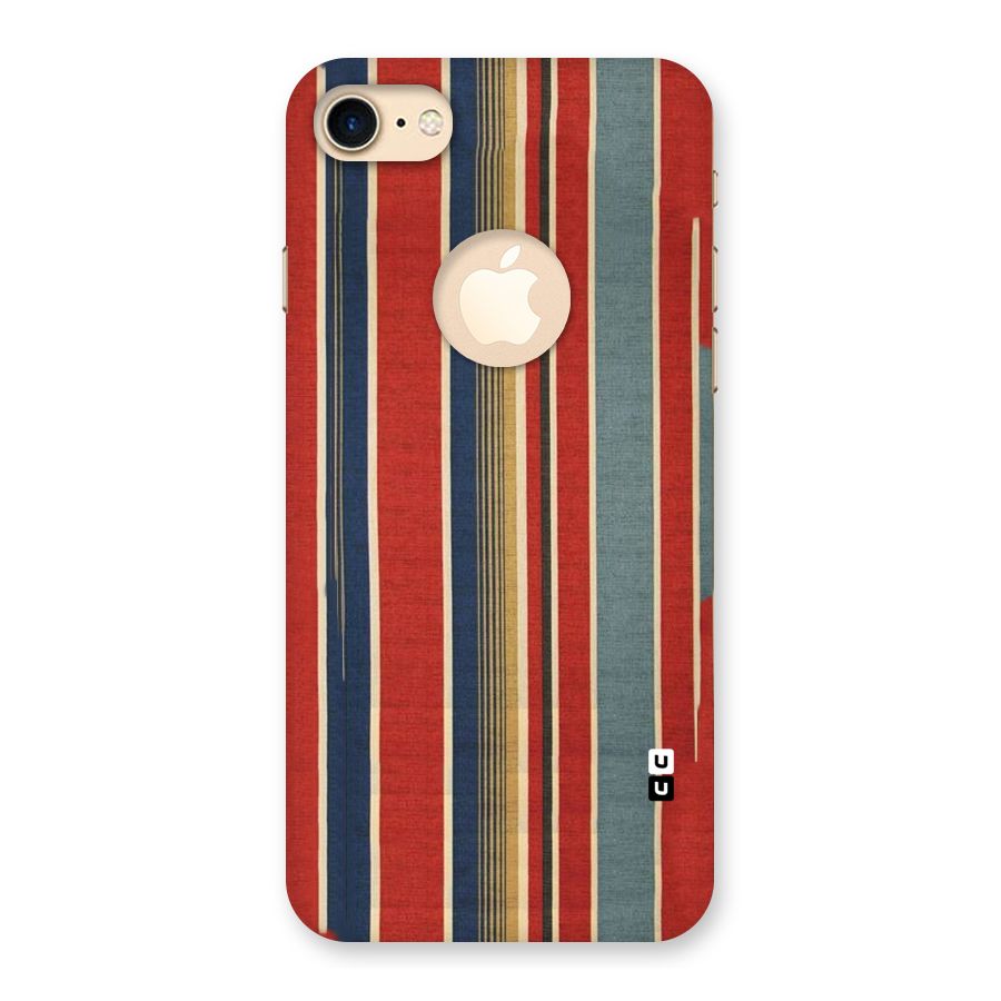 Vintage Disort Stripes Back Case for iPhone 8 Logo Cut