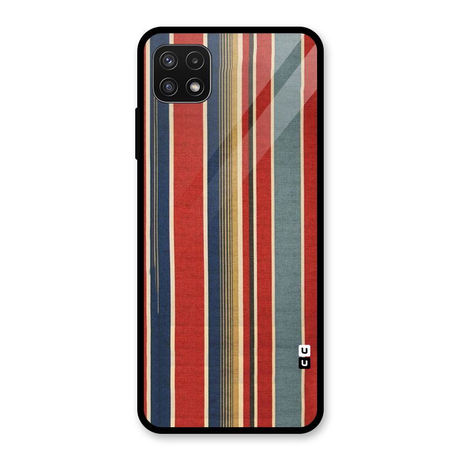 Vintage Disort Stripes Glass Back Case for Galaxy A22 5G