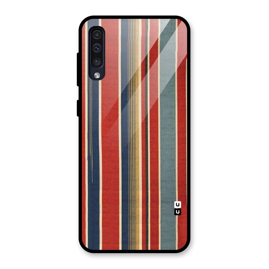 Vintage Disort Stripes Glass Back Case for Galaxy A30s