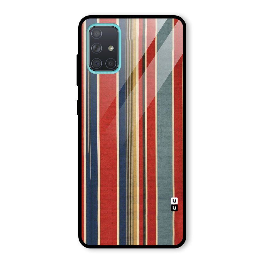 Vintage Disort Stripes Glass Back Case for Galaxy A71