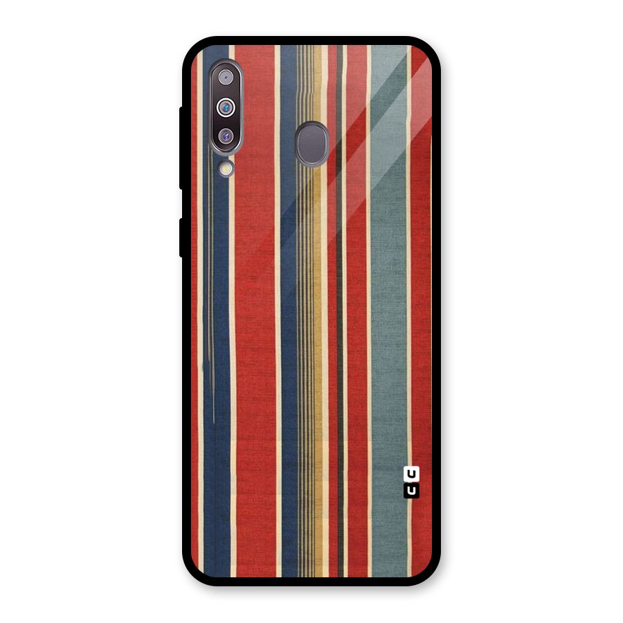 Vintage Disort Stripes Glass Back Case for Galaxy M30