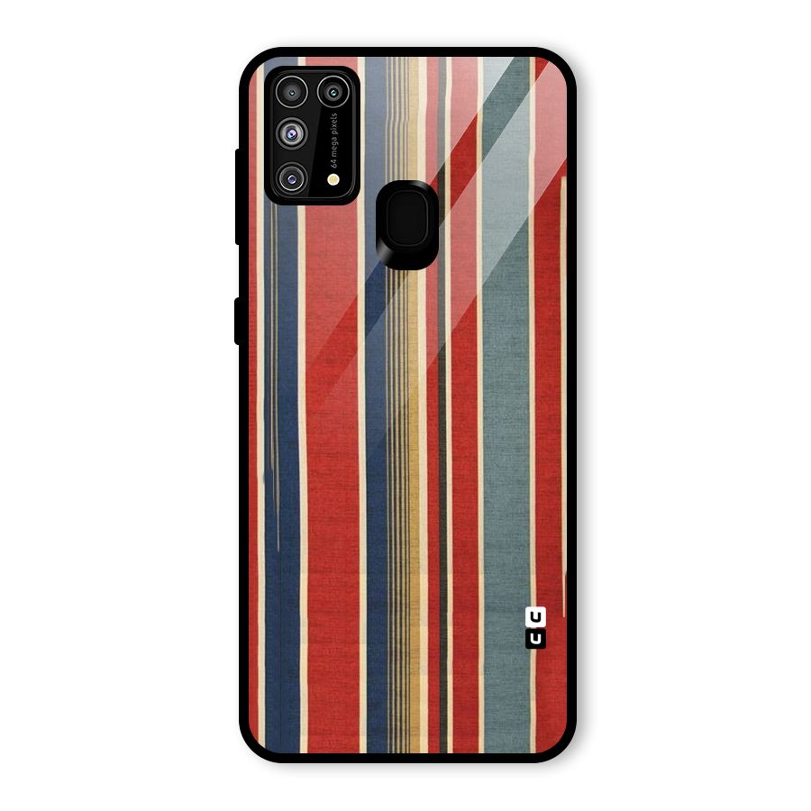Vintage Disort Stripes Glass Back Case for Galaxy M31